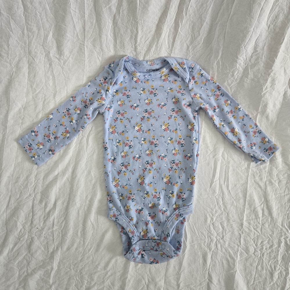 Floral Long Sleeve Baby Onesie